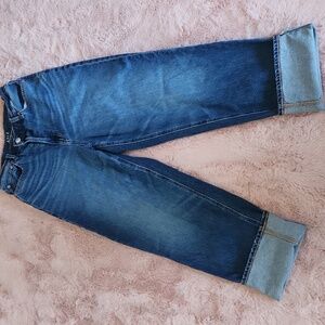 American Eagle Outfitters Deepest Azure Super High-waisted Baggy Straight Jeans